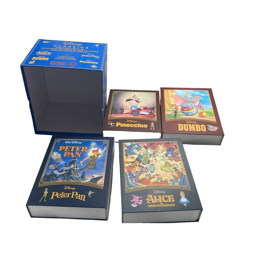 Disney Storybook 4-Pack Puzzle Set Pinocchio Dumbo Peter Pan Alice 500 Pcs Each